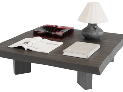 现代方形实木茶几3d模型 现代方形实木茶几