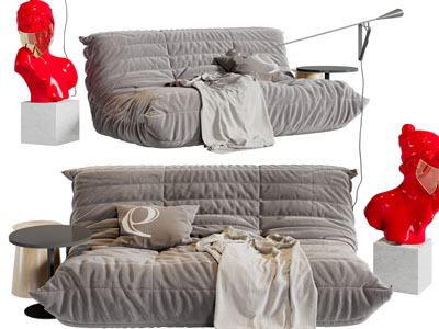 现代布艺多人沙发3d模型 现代布艺多人沙发