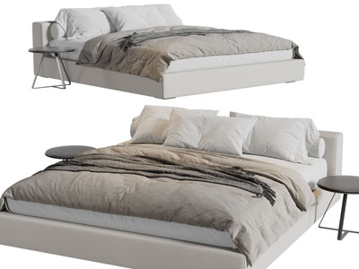 现代低靠背双人床