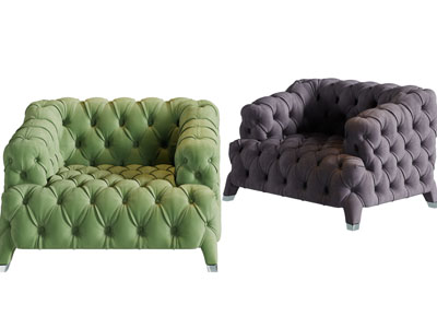 欧式单人沙发3d模型 欧式单人沙发