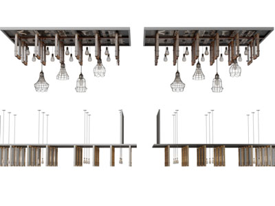 工业风带吊灯的天花吊顶