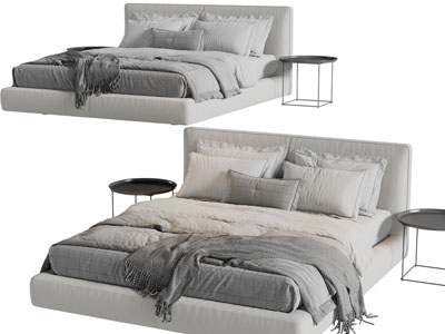 现代布艺双人床