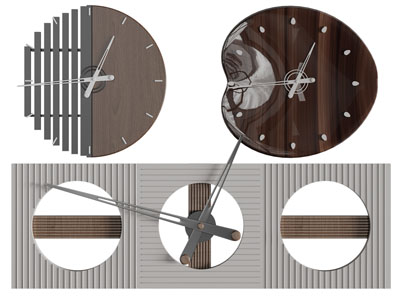 现代墙饰钟表、挂件3d模型 现代墙饰钟表、挂件