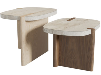 侘寂风茶几3d模型 侘寂风茶几