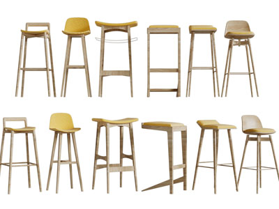 北欧实木吧椅吧凳
