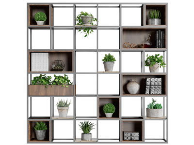 现代开放式收纳装饰柜