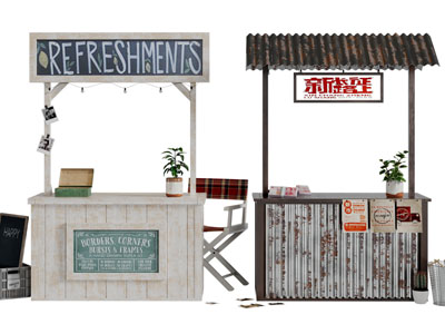 工业风loft售卖车3d模型 工业风loft售卖车