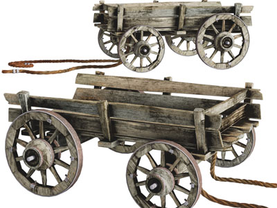 现代实木手推车