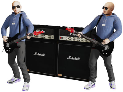 弹吉他的歌手人物、音响