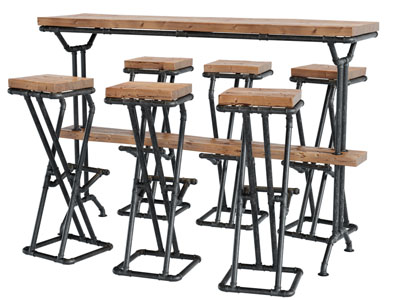 工业风loft实木吧台吧凳