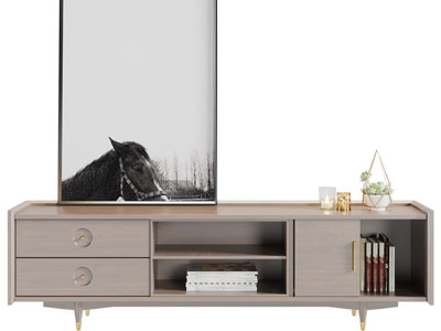 现代实木电视柜