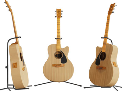 现代木吉他3d模型 现代木吉他
