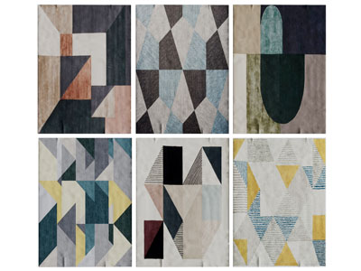 现代抽象几何图案的地毯3d模型 现代抽象几何图案的地毯