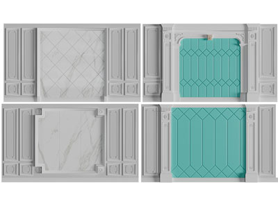 欧式背景墙3d模型 欧式背景墙