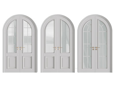 美式拱形双开玻璃大门