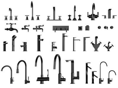 现代不锈钢水龙头3d模型 现代不锈钢水龙头