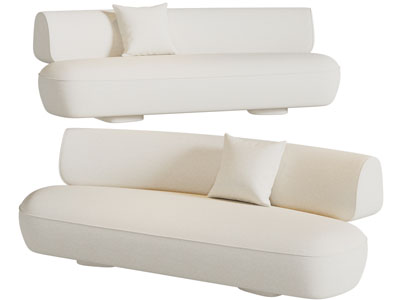 侘寂风多人沙发3d模型 侘寂风多人沙发