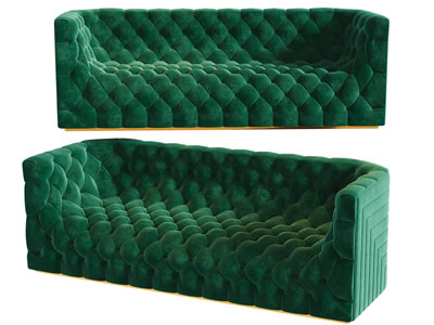 简欧软包多人沙发3d模型 简欧软包多人沙发