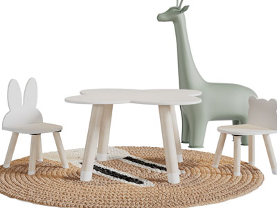 现代卡通动物儿童桌椅组合
