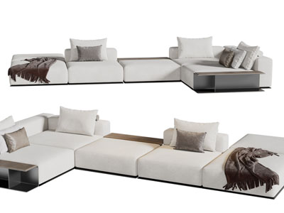 现代转角多人沙发3d模型 现代转角多人沙发