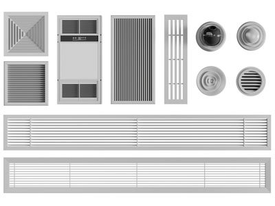 现代长方形、方形空调出风口3d模型 现代长方形、方形空调出风口
