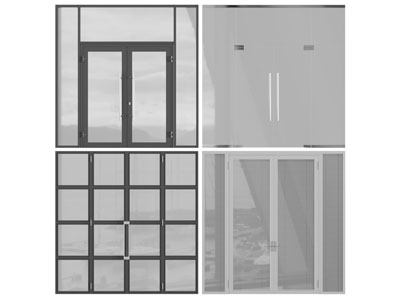 现代办公玻璃大门