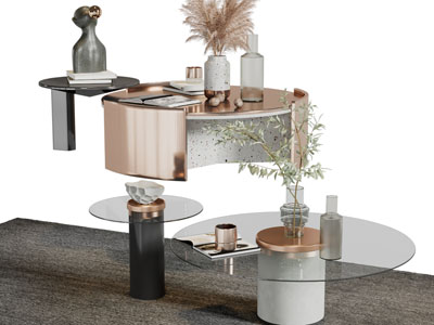 现代茶几3d模型 现代茶几