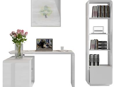 现代书桌椅、书柜