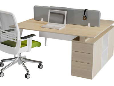 现代实木办公桌椅组合