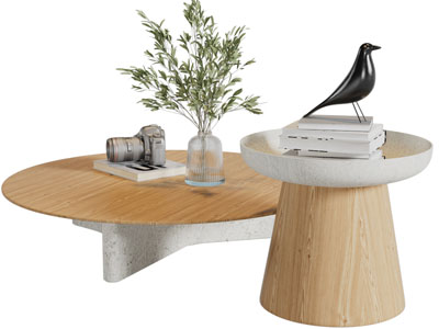 现代圆形茶几3d模型 现代圆形茶几