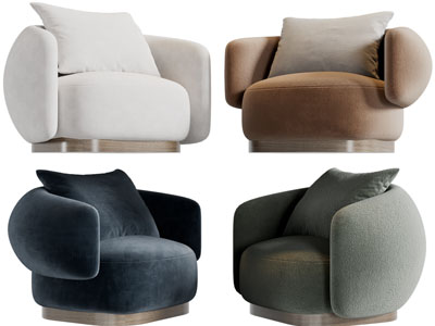 侘寂风单人沙发3d模型 侘寂风单人沙发