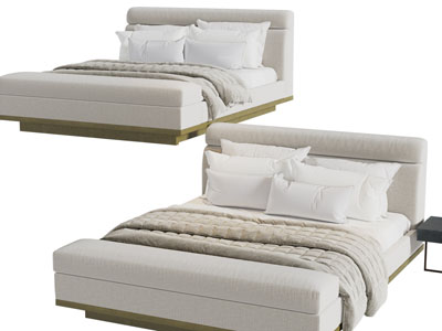 现代布艺双人床