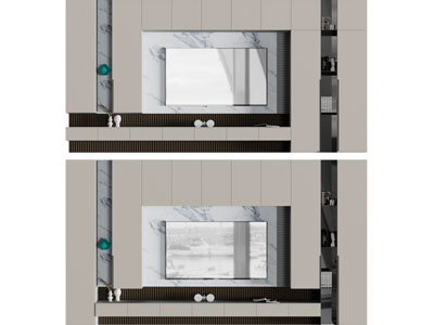 现代电视背景墙3d模型 现代电视背景墙