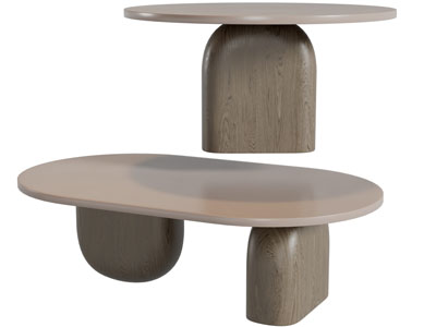 侘寂风茶几3d模型 侘寂风茶几