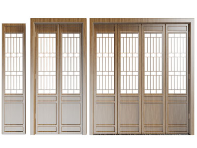 新中式实木推拉门