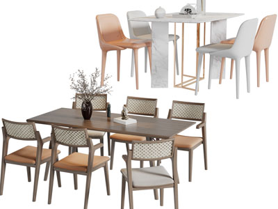 现代餐桌椅组合