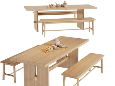 日式实木餐桌椅组合