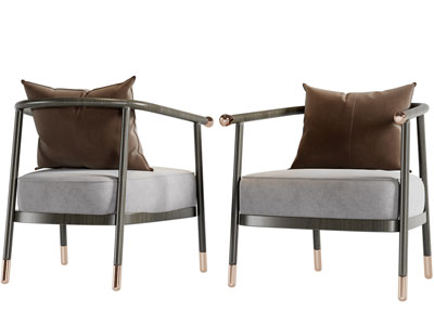 新中式单人沙发3d模型 新中式单人沙发