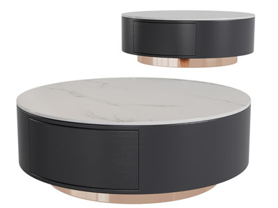 现代圆形茶几3d模型 现代圆形茶几