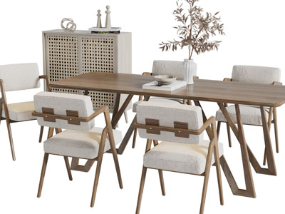 侘寂风餐桌椅组合