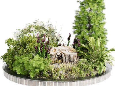 现代圆形花坛景观园艺小品