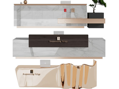 现代大理石前台接待台