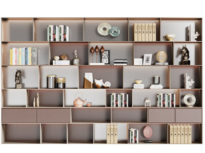 现代开放式装饰书柜