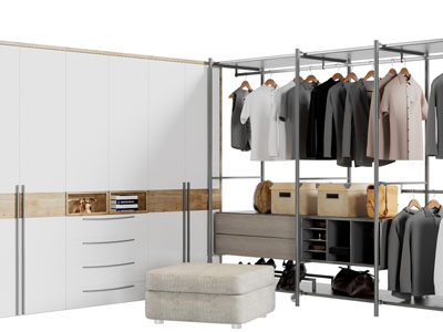 现代衣柜、开放式衣架3d模型 现代衣柜、开放式衣架