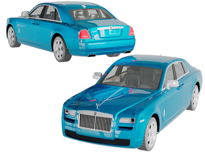 现代蓝色汽车3d模型 现代蓝色汽车