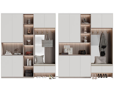 现代实木玄关装饰鞋柜