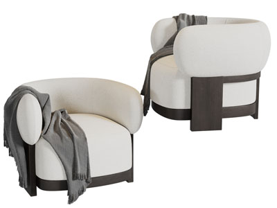 侘寂风单人沙发3d模型 侘寂风单人沙发