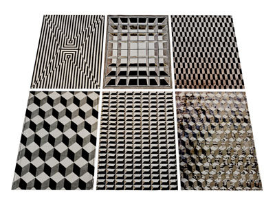 现代几何图案的长方形地毯3d模型 现代几何图案的长方形地毯
