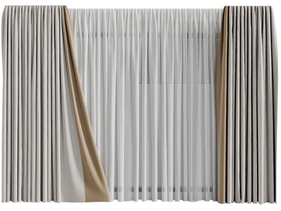 现代窗纱窗帘3d模型 现代窗纱窗帘