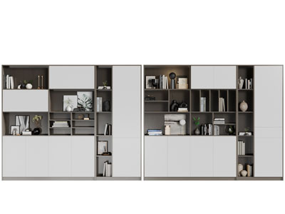 现代撞色装饰书柜